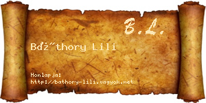 Báthory Lili névjegykártya