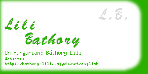 lili bathory business card